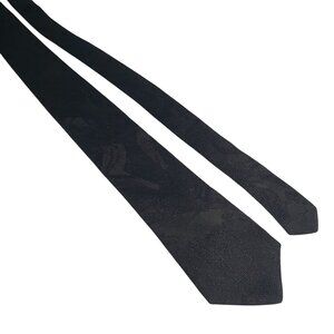 Stringbeans Skinny Black Jacquard Tie 2.5" Wide 56" Long Polyester Acetate Gift